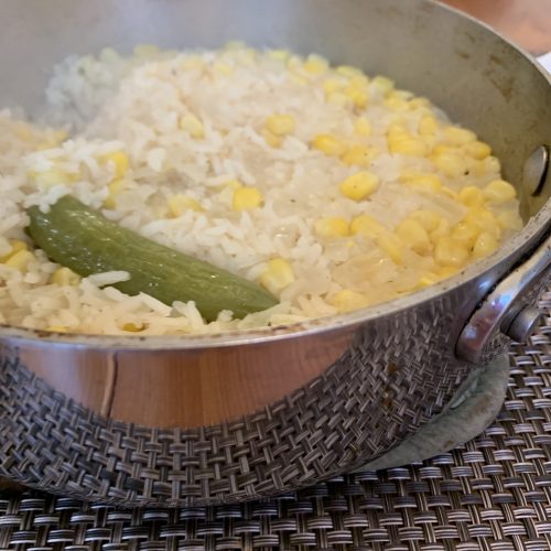 white rice with corn
